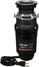 1/2 HP Garbage Disposals, TECASA Continuous Feed, Stainless Steel Food Waste Grinding System for Kitchen Sink Food Waste, Power Cord Included, Black - HyperCrush 50 by CozyNest Decor