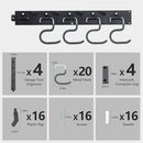 WellMade 64'' Adjustable Garden Tool Organizer, Garage Storage System with Hooks, Wall Mount Tool Organization Rack, Black by GreenHaven Gardens