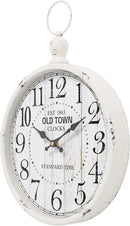 Menterry Retro Round Wall Clock. White Vintage Antique Style. Battery Operated Silent Wall Clocks for Farmhouse,Bathroom,Kitchen,Bedroom,Office, (11.8" H x 9.3" W) by CozyNest Decor