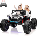 2 Seaters 24V Ride on UTV with Remote Control,10AH Battery, 400W Powerful Motors with 17" EVA Wheels, 20.5“ Seat Width Electric Ride Toy with Metal Suspension,LED Lights,Music,Horn (White) by TinyTreasures Baby Boutique