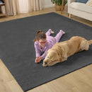 GORILLA GRIP Ultra Soft Washable Area Rug, 5x7, Stain and Slip Resistant Plush Thick Carpet for Bedroom Living Room, No Shed Floor Rugs, Pet Friendly, Dorm Essentials, Nursery Home Decor, Dark Gray by TinyTreasures Baby Boutique