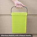 EKO Puro Wall-Mounted Trash Can with Lid, 1.32 Gal / 5L Hanging Trash Can, Small Kitchen Compost Bin for Counter Top, Mini Food Waste Bin (Green) by GreenHaven Gardens