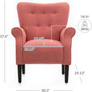 BELLEZE Modern Accent Chair for Living Room, High Back Armchair with Wooden Legs, Upholstered Wingback Side Chair Padded Armrest Single Sofa Club Chair for Living Room, Bedroom - Allston (Brick) by CozyNest Decor