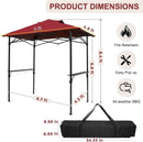 Outdoor Pop up Barbeque Grill Gazebo 8x5 with Carry Bag, Portable BBQ Canopy Tent with Handy Wired Shelf, Red by GreenHaven Gardens