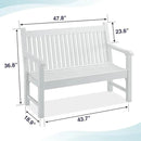 Psilvam 2-Person Poly Lumber Outdoor Bench with 700 Lbs Weight Capacity – Weatherproof Garden Seating for, Balcony Porch & Park, All-Weather Fade-Resistant Patio Furniture (White) by CozyNest Decor