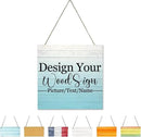 Personalized Hanging Wood Signs, Customized Door Board with Multiple Wood Background and Fonts to Choose, Design Your Rustic Decoration Sign for Home Kitchen Farmhouse 11.8x11.8 inch by CozyNest Decor