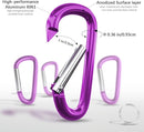 sprookber 4" & 5" Extra Large Aluminum Carabiner D Ring, Caribeener Clips, Spring Snap Hook for Keychain Clip, Set of 4 by TinyTreasures Baby Boutique
