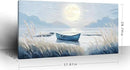 Oversized Large Living Room Wall Art, Blue Wall Decor for Bedroom, Modern Nautical Ocean Beach Seascape Nature Picture Sailboat Moon Lake Mountain Canvas Print Relaxing Serene Coastal Rustic Artwork by CozyNest Decor