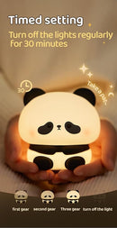 ATSUI Cute Panda Night Light, LED Squishy Novelty Animal Night Lamp, Food Grade Silicone, 3 Level Dimmable Rechargeable Nursery Nightlight for Breastfeeding Toddler Baby Kids, Cute Gifts for Kids by TinyTreasures Baby Boutique
