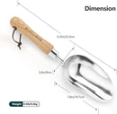 Berry&Bird Garden Loose Soil Scoop, Stainless Steel Hand Shovel Spade with Wood Handle Multi Function Gardening Trowel Spoons for Transplanting, Digging, Planting, Cultivation by GreenHaven Gardens