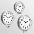 12 Inch Wall Clock Battery Operated Silent Non Ticking Analog Modern Decorative for Office Kitchen Outdoor Living Room Classroom Bedroom Bathroom School(Silver) by CozyNest Decor