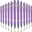 Ballpoint Pen with Stylus Tip, Soft Touch Click Metal Pen, 1.0mm Medium Point, Black Ink, 12 Count(Purple) by TinyTreasures Baby Boutique