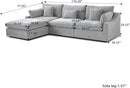 JACH L-Shaped Sectional Couches for Living Room, Cloud Sectional Couch with Deep Seat, Modular Sectional Sofa with Chaise, Covers Removeable & Washable, Sofas Furniture for Living Room, Light Grey by CozyNest Decor