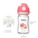 YOHKOH Natural Glass Baby Bottle with Natural Response Nipple, Newborn Anti-Colic Baby Bottles, Wide Neck Mushroom Cap Baby Bottle, Clear ((5.4oz (Pack of 4), Multicolour) by TinyTreasures Baby Boutique