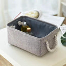 TheWarmHome Foldable Small Storage Baskets with Strong Cotton Rope Handles [6-Pack] Gray Collapsible Storage Bins Set Works Room Storage, Nursery Baskets by CozyNest Decor