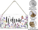 Welcome Decor Sign, Hanging Wood Sign Home Decorative, Printed Wood Wall Art Sign, Flower Welcome Sign, Yard Garden Welcome Sign, Porch Decor Sign, Farmhouse Front Door Decor Sign 12 * 6inch by CozyNest Decor