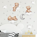 Tedy Bear Wall Decals, Cute Bear Sleeping on The Moon Cloud Stars Wall Stickers, Cartoon Tedy Bear Wall Decor for Baby Kids Baby Room Nursery Decor (Tedy-Bear) by TinyTreasures Baby Boutique