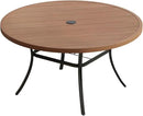 VICLLAX 53" Outdoor Round Patio Table for Lawn Garden, All Weather Metal Round Patio Dining Table with Adjustable Umbrella Hole, Patio Table for 8 Person, Walnut Tabletop by GreenHaven Gardens