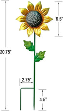 WAIU Metal Sunflower Flower Garden Stakes, Wind Catcher Spinner Garden Stakes, Garden Windmill Stakes Outdoor Wind Catchers, Yard Decor Stakes, Set of 3 by CozyNest Decor