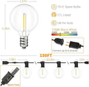 Svater Outdoor String Lights 150 FT, Patio Light with 78 Shatterproof LED Bulbs, Outside Plastic Hanging G40 Globe Lights for Cafe Market Bistro Backyard, Dimmable Warm White 2700K by CozyNest Decor