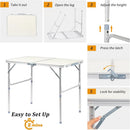 Outvita 3ft Portable Folding Camping Table, Outdoor Waterproof Adjustable Height Table, Aluminum Lightweight Suitcase Foldable Table for Picnic BBQ Beach Dining by GreenHaven Gardens