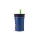 Owala Kids Insulation Stainless Steel Tumbler with Spill Resistant Flexible Straw, Easy to Clean, Kids Water Bottle, Great for Travel, Dishwasher Safe, 12 Oz, Navy and Blue (Home Base) by TinyTreasures Baby Boutique