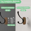 Wall Hooks for Hanging Coats - 4 Pack Coat Hooks Wall Mounted, Wood Coat Hooks for Wall, Bussdis Single Metal Hooks for Hanging Hats, Keys, Towel, Robe, Purse, Jackets, Decorative Livingroom, Bathroom by CozyNest Decor