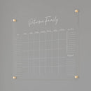 Personalized Clear Acrylic Calendar for Wall, Calendar Whiteboard for Wall, Dry Erase Wall Calendar, Wall Calendar Organizer System for Home (Cursive, White, 31"W x 23"H) by TinyTreasures Baby Boutique