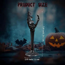 LemonRoad 2 Pcs Halloween Skull Candle Holders Halloween Table Centerpieces Fireplace Decorations Skeleton Gothic Decor Horror Skeleton Skull Candlestick Holders for Home Office Bar Party Supplies by CozyNest Decor