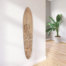 Wooden Surfboard Wall Decor Growth Chart - Surfboard Art Decor for Kids Room, Wood Surfboard Kids Sizing Chart, Surf Boards Art, Height Board Surfer Decor - Brown Wave (9.5"x 46") by TinyTreasures Baby Boutique