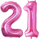 GOER Number 12 Balloons for 12th Birthday Sweet 12 Party Decorations,42 Inch Jumbo Foil Helium 21 Balloons for 21st Birthday Party Decoration (Hot Pink) by TinyTreasures Baby Boutique