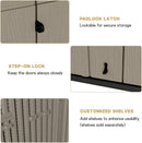 KINYING Outdoor Vertical Storage Shed,57 Cu.ft Outdoor Storage Cabinet Waterproof,Resin Sheds & Outdoor Storage Clearance for Garden,Patio,Backyard,Lockable (Brown) by GreenHaven Gardens