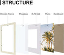 Vittanly 11x14 Picture Frames Set of 9, Shatter Resistant Plexiglass, Display 8x10 Pictures with Mat or 11x14 without Mat, Photo Frames for Wall or Tabletop, Engineered Wood, Cornsilk by CozyNest Decor