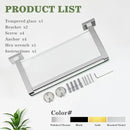 Alise Glass Shelves for Bathroom Wall, Tempered Glass Bathroom Shelf Wall Mounted, Modern Space Saving Floating Shelves 12 inch, Polished Chrome by CozyNest Decor