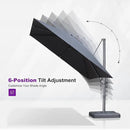 PURPLE LEAF 10' X 13' Patio Umbrella Large Rectangle Outdoor Aluminum Cantilever Umbrella with 3-Year Fade Resistance Recycled Fabric and 360-degree Rotation for Deck Pool Garden, Graphite Grey