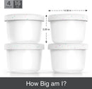 BALCI - 16oz Ice Cream Containers with Silicone Lids (Set of 4) - 1 Pint Each Freezer Food Storage Containers, Reusable, LeakProof, For Homemade IceCream Containers - White with Sprinkles by TinyTreasures Baby Boutique