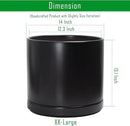 D'vine Dev 14 Inch Ceramic Planter Pot with Drainage Hole and Saucer, Indoor Cylinder Round Planter Pot, Black, 94-O-G-2 by GreenHaven Gardens