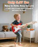 Kids Electric Guitar Beginner Kit 30 Inch, Mini ST Style Electric Guitar for Boys Girls with Amp 5W, Gig Bag, Tuner, Strap, Cable, Picks, Extra Strings, RST-70 Red by TinyTreasures Baby Boutique