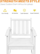 HDPE Outdoor Dining Set of 6, Patio Dining Table Set with 4 Chairs and 1 Bench, 6 Pieces HDPE Dining Set with Umbrella Hole, Outdoor Furniture Sets for Deck, Poolside, Garden, Pearl by CozyNest Decor