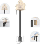 Ottsuls Bird Feeder Pole, 76 Inch Heavy Duty Bird House Pole Kit for Outdoors, with Wooden Board, 5-Prong Base Feeding Station for Wild Birds Watching, Adjustable Feeder Stand (House Not Included) by GreenHaven Gardens