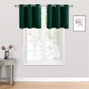 ChrisDowa Small Kitchen Valances for Windows - Grommet Short Thermal Insulated Room Darkening Window Valances Curtains for Living Room (2 Panels, Forest Green, 52 x 18 Inch) by CozyNest Decor