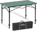 Portable Outdoor Adjustable Height Camping Table, Large for 2-6 Person, Foldable Roll-up Aluminum Camp Table with Carry Bag for Picnic, Camp, Sturdy, Stable, Loads 220 Lbs (Green) by GreenHaven Gardens