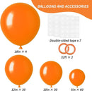 RUBFAC 129pcs Orange Balloons Different Sizes 18/12/10/5 Inches, Burnt Orange Fall Balloon Arch Kit Garland for Halloween Thanksgiving Party Baby Shower Birthday Decoration by TinyTreasures Baby Boutique