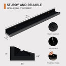 Fun Memories Picture Ledge Shelf, 24 Inch Floating Shelves Set of 2, Nursery Book Shelves for Toys Storage, Kids Bookshelf Wall Mounted for Wall Decor Books Photo Frames, Black by TinyTreasures Baby Boutique