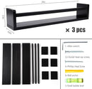 AZSKY Classic Nursery Book Shelves Black Wooden Floating Shelves Wall Bookshelf for Bathroom Decor Kitchen Spice Rack Organizer Kids Room 24 Inch Set of 3 by TinyTreasures Baby Boutique