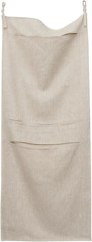 100% Linen Hanging Laundry Bag with 2 Compartments, Over the Door Laundry Hamper, Dirty Clothes Space Saving Organizer 19.7 x 47 Inches, Linen by CozyNest Decor