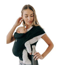 Tushbaby Pearl Wrap Carrier – Ergonomic Wrap for Newborns 8-20 lbs – Hands-Free Baby Carrier with Storage, Bottle Holder & Wipe Attachment – Soft, Breathable Fabric & Adjustable Fit – Easy On/Off by TinyTreasures Baby Boutique