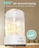 GROWNSY Bottle Sterilizer and Dryer, Compact Electric Steam Baby Bottle Sterilizer (Esterilizador de Biberones), Bottle Sanitizer for Baby Bottles, Pacifiers, Pump Parts by TinyTreasures Baby Boutique