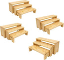 Display Wood Risers Wooden Stand 3 Tier 4 Set 12 Pieces Wooden Stands Decorative Rectangular Display Cupcake Stands Perfume Racks Cologne Organizer(Nature) by CozyNest Decor