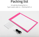 Light Box Drawing Pad, Tracing Board with Type-C Charge Cable and Brightness Adjustable for Artists, AnimationDrawing, Sketching, Animation, X-ray Viewing (A4-P-Pink-New) by TinyTreasures Baby Boutique